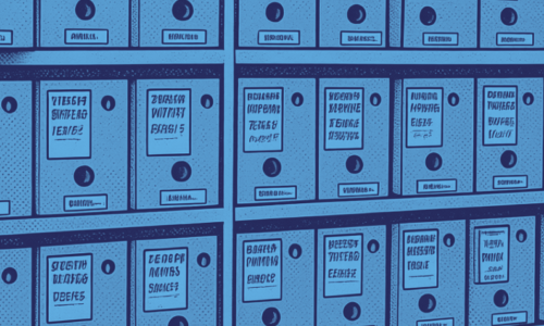 ow of archive boxes
